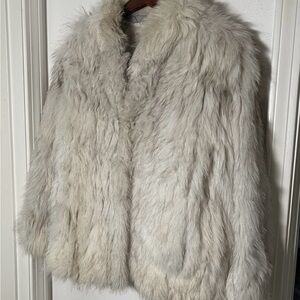 Vintage Saga Furs Genuine Fox Fur Coat Mid-Length Medium Luxurious Teddy Jacket